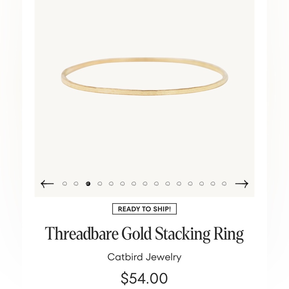 Catbird Threadbare 14k Gold Stacking Ring